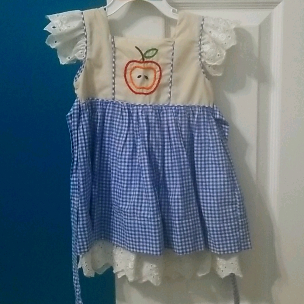 Smocked Sweets 12m apple gingham dress